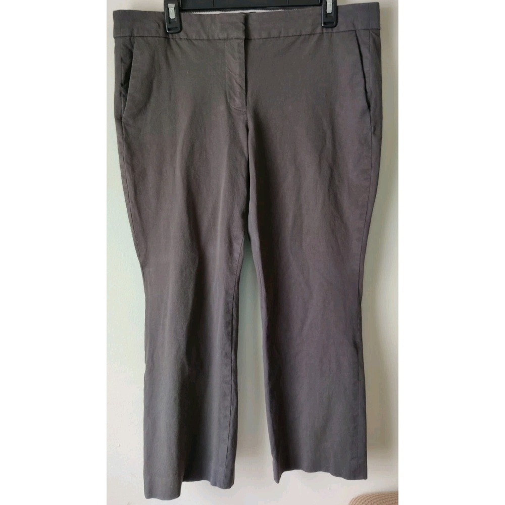 J. Crew Campbell Trouser Cropped Dress Pants Gray Women's Size 12 Cotton Blend
